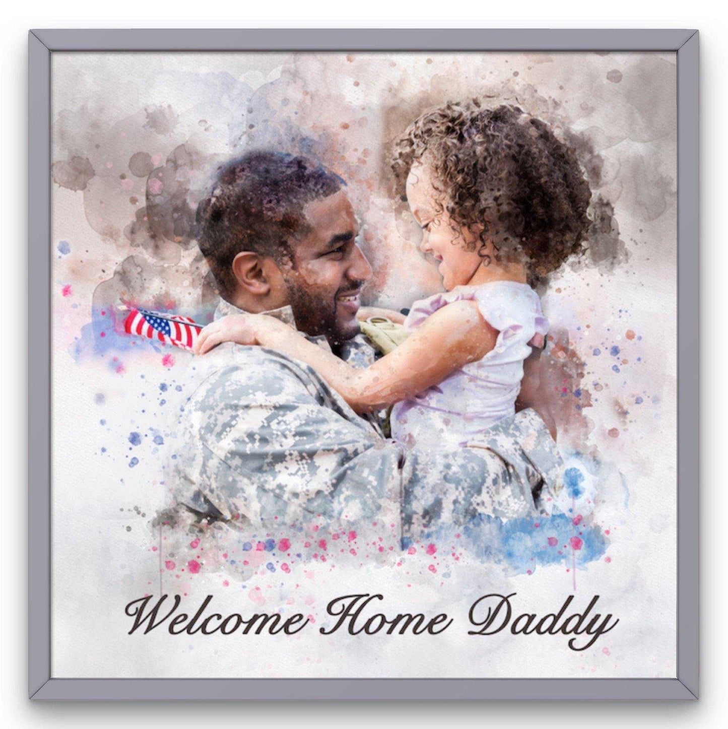 Patriotic Painting, Patriotic Gifts for Veterans, Custom Family Painting, Patriotic Gifts for Him, Patriotic Gifts for Her - FromPicToArt