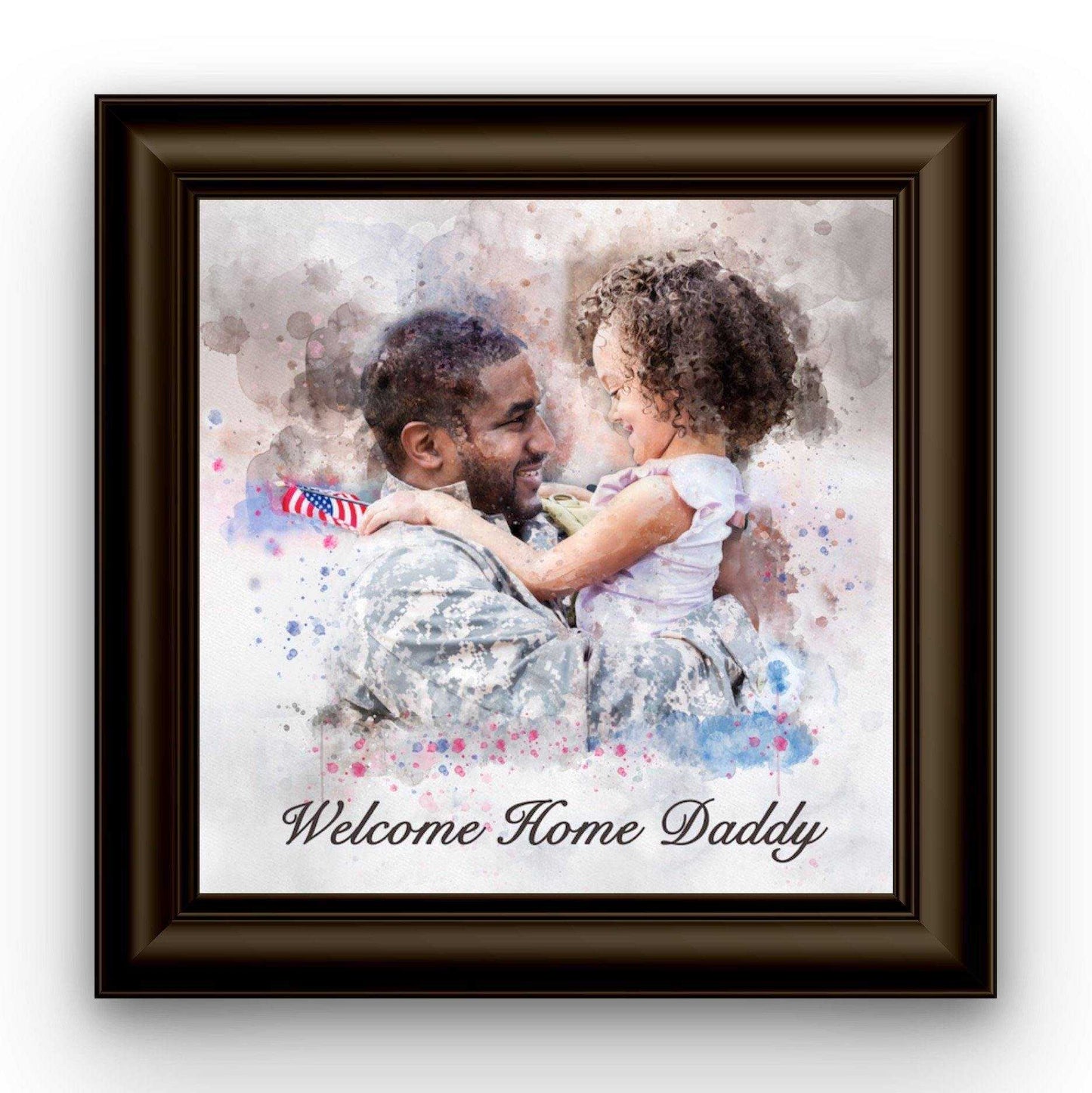 Patriotic Painting, Patriotic Gifts for Veterans, Custom Family Painting, Patriotic Gifts for Him, Patriotic Gifts for Her - FromPicToArt