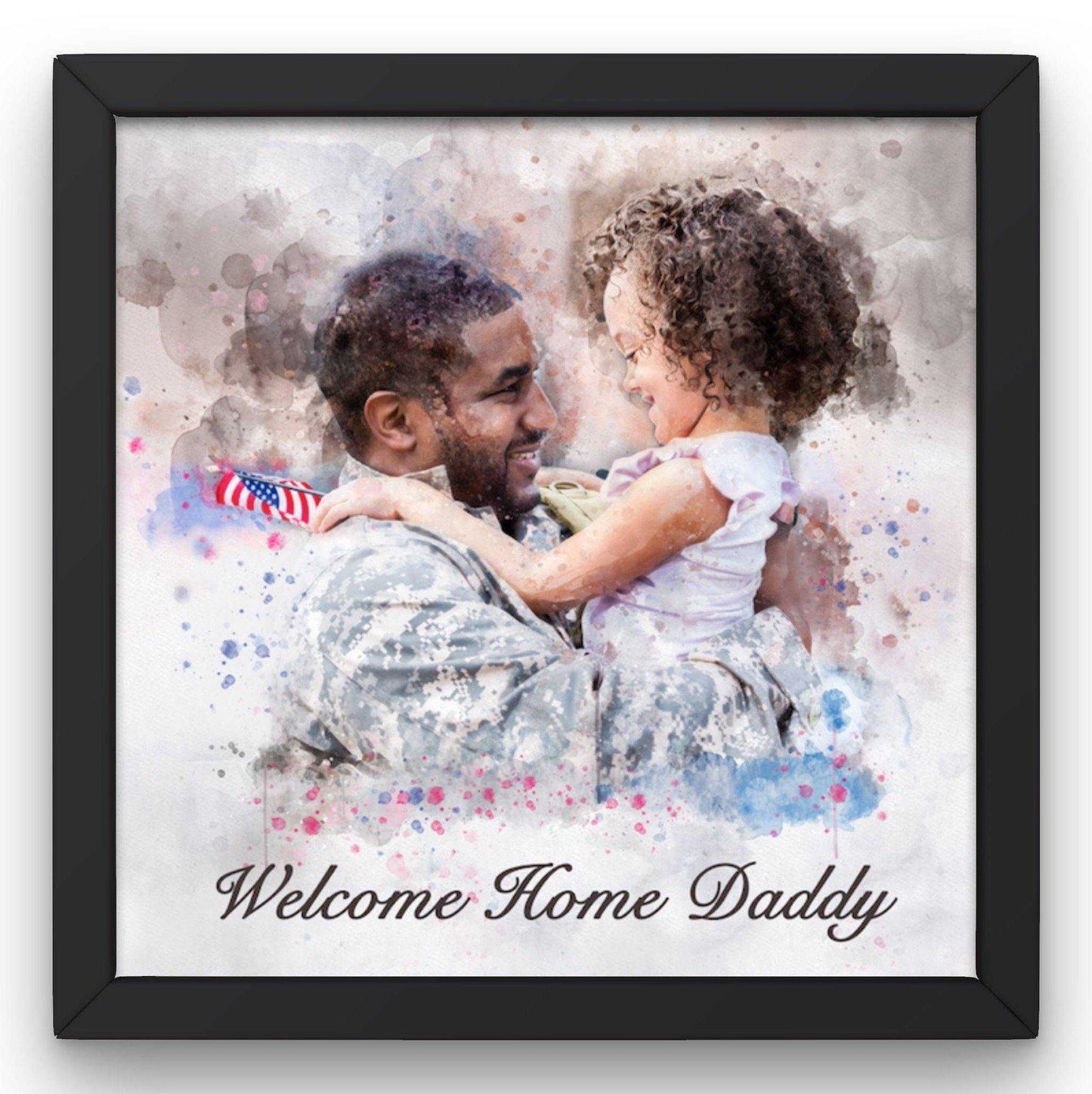 Patriotic Painting, Patriotic Gifts for Veterans, Custom Family Painting, Patriotic Gifts for Him, Patriotic Gifts for Her - FromPicToArt
