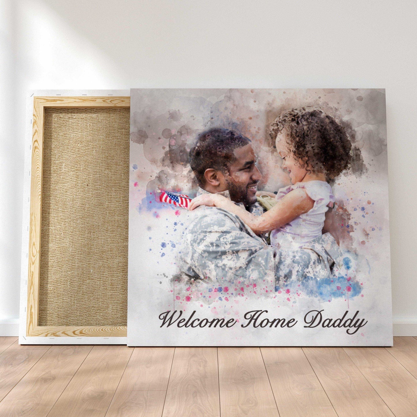 Patriotic Painting, Patriotic Gifts for Veterans, Custom Family Painting, Patriotic Gifts for Him, Patriotic Gifts for Her - FromPicToArt