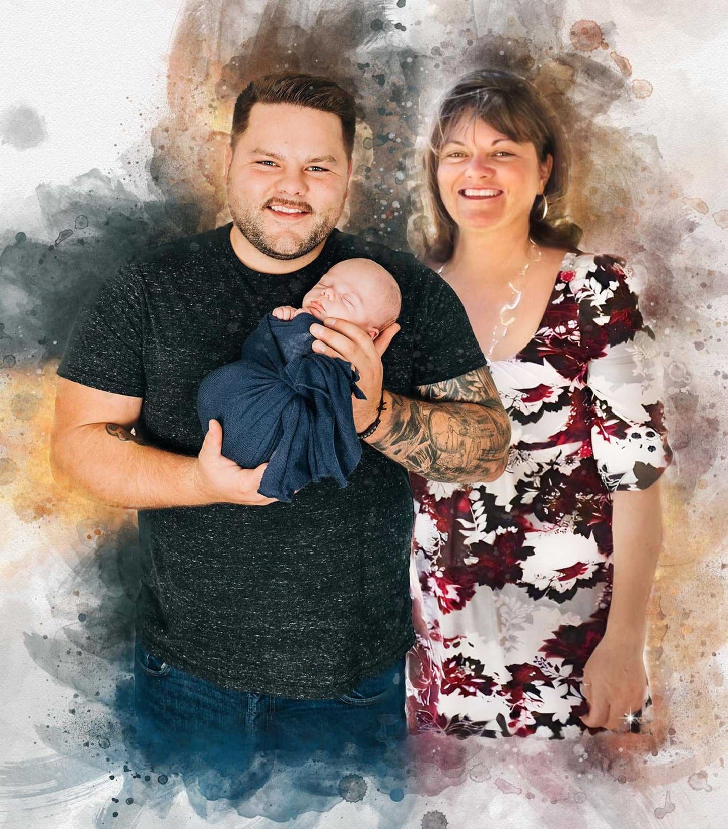 Personalized Baby Portrait | Unique Baby Paintings from Photo - FromPicToArt