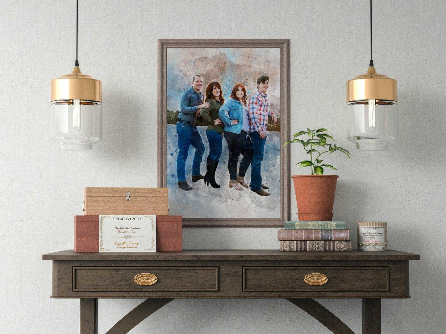Personalized Family Painting, Personalized Family Portrait from Photo, Watercolor Painting from Photo - FromPicToArt