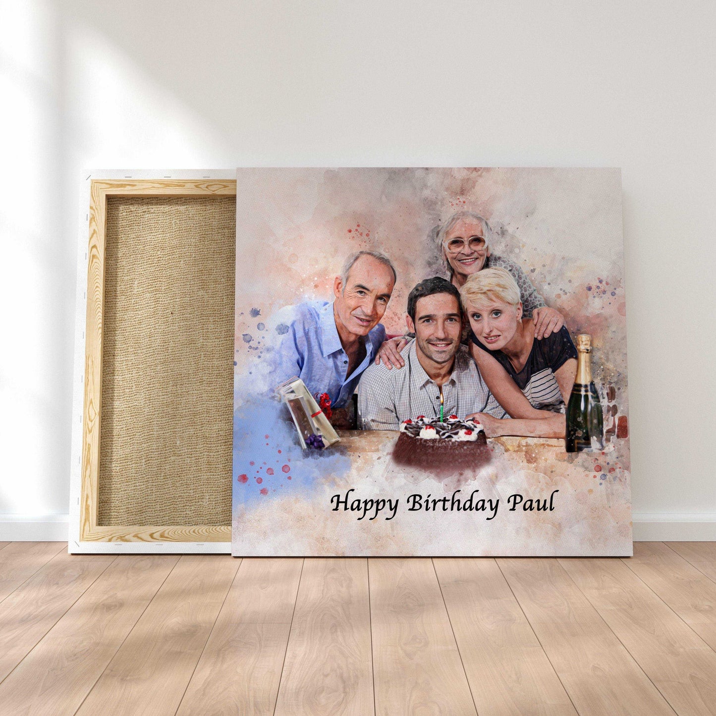 Personalized Family Painting, Personalized Family Portrait from Photo, Watercolor Painting from Photo - FromPicToArt