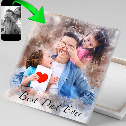 Personalized Fathers Day Gifts | Custom Painted Portraits on Canvas - FromPicToArt