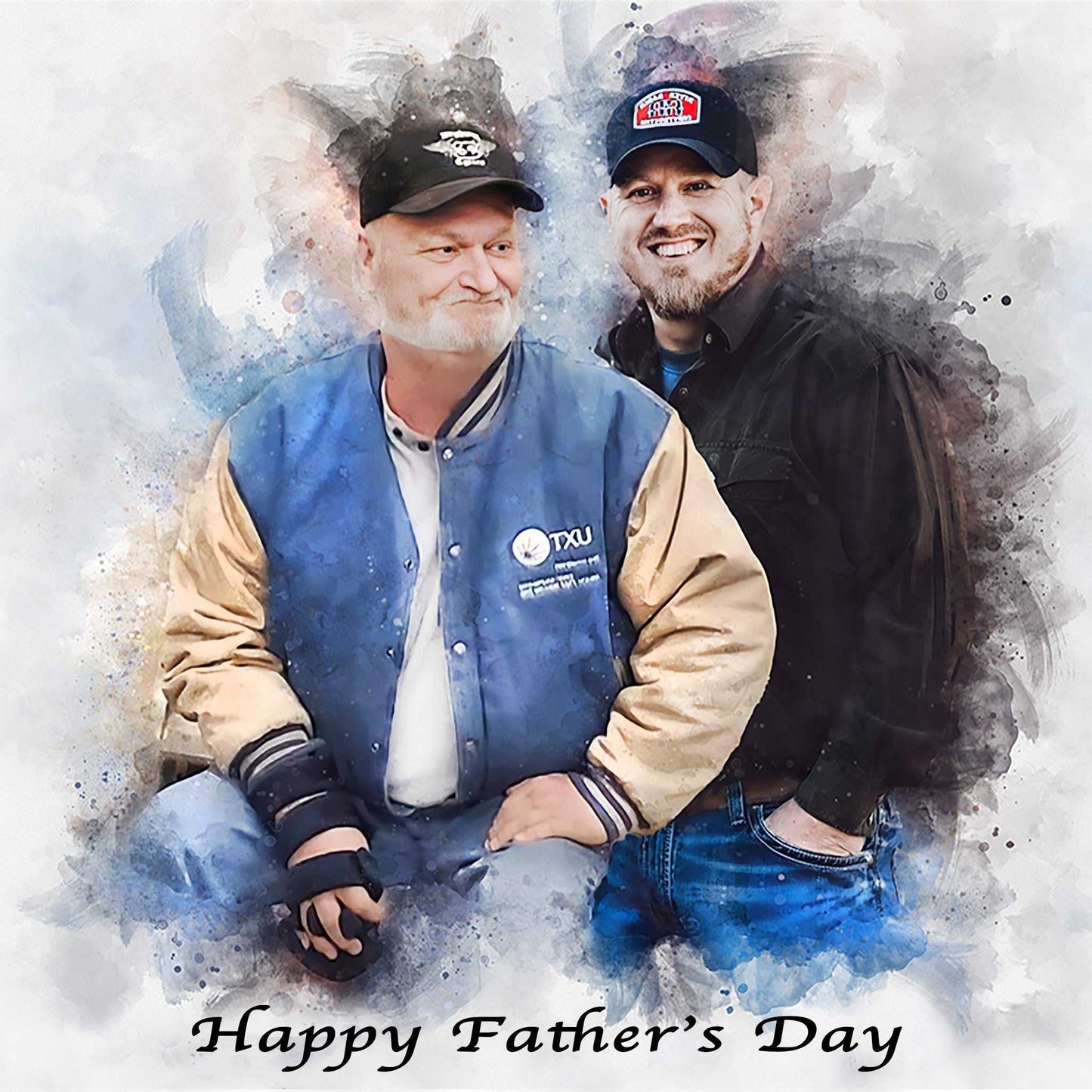 Personalized Fathers Day Gifts | Custom Painted Portraits on Canvas - FromPicToArt
