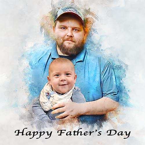 Personalized Fathers Day Gifts | Custom Painted Portraits on Canvas - FromPicToArt