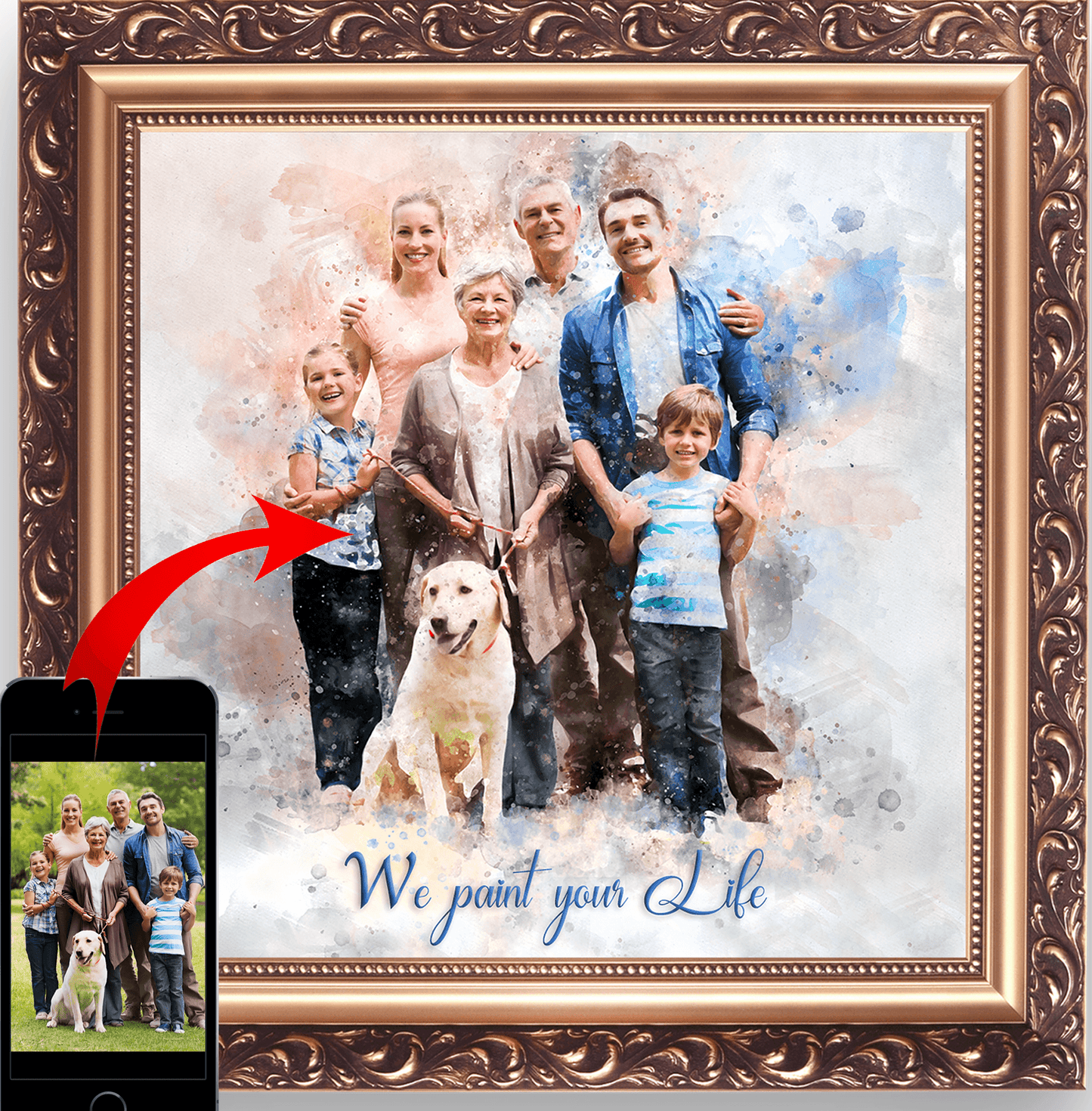 Personalized Fathers Day Gifts | Custom Painted Portraits on Canvas - FromPicToArt