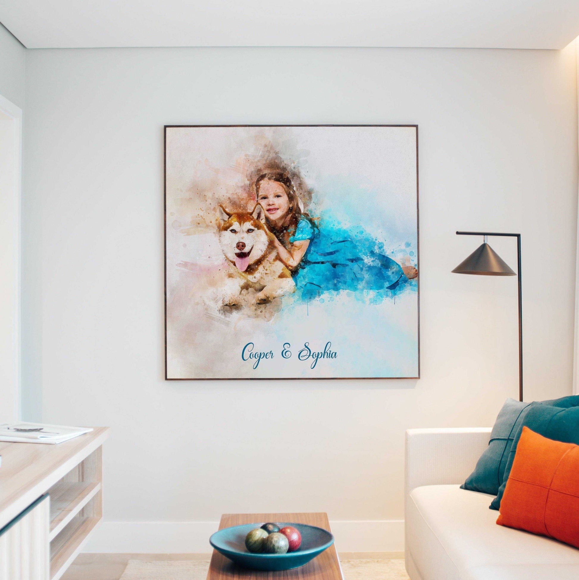 Personalized Gifts for Dog Lovers, Watercolor Dog Portrait, Custom Dog Painting, Personalized Puppy Painting - FromPicToArt