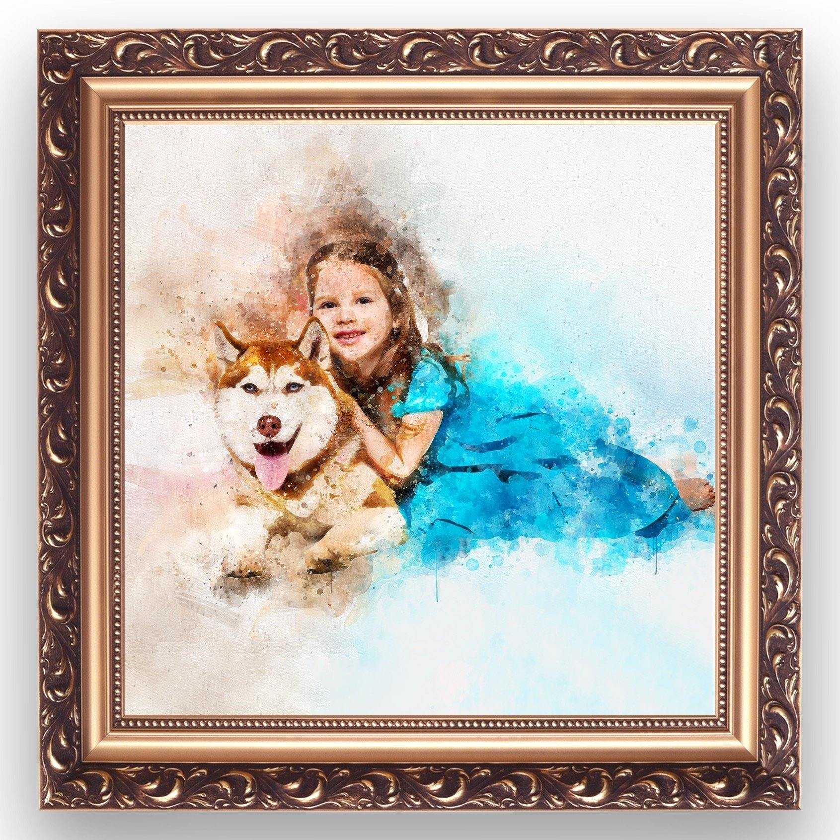 Personalized Gifts for Dog Lovers, Watercolor Dog Portrait, Custom Dog Painting, Personalized Puppy Painting - FromPicToArt