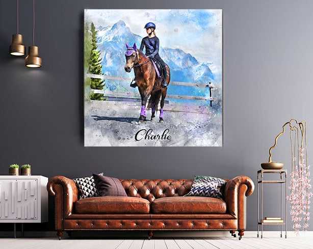 Personalized Gifts for Horse Owners | Custom Horse Portraits on Canvas - FromPicToArt
