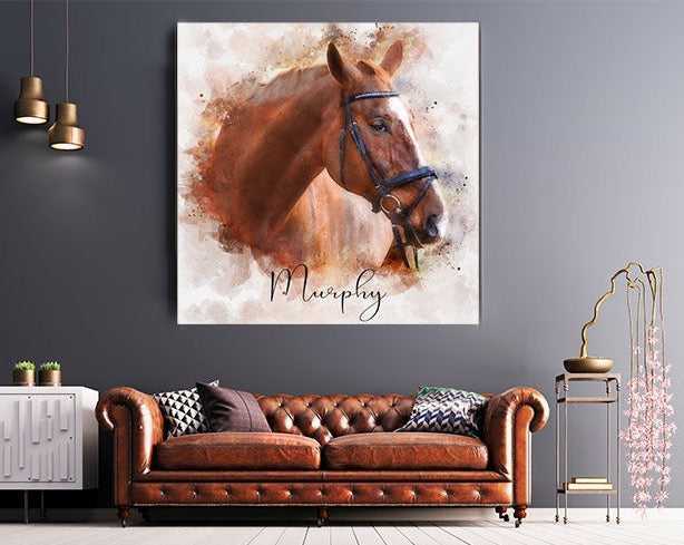 Personalized Horse Gift for Women | Custom Horse Paintings on Canvas - FromPicToArt