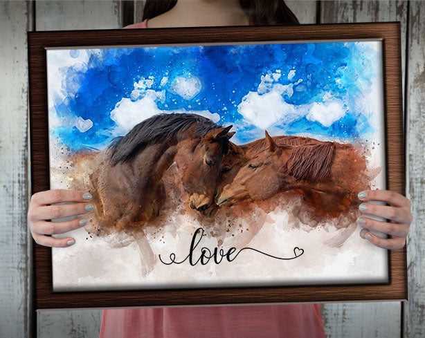 Personalized Horse Gift for Women | Custom Horse Paintings on Canvas - FromPicToArt