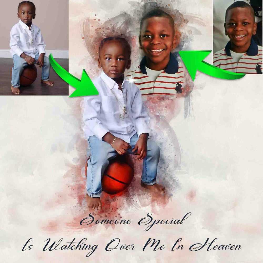 Portrait of Loved ones who Passed, Add People to Photo, Add Person to Photo, Add Someone into a Picture - FromPicToArt