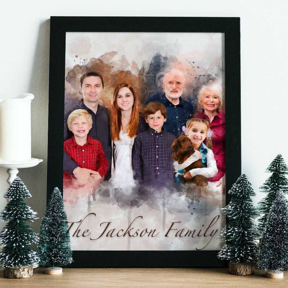 Portrait of Loved ones who Passed, Add People to Photo, Add Person to Photo, Add Someone into a Picture - FromPicToArt