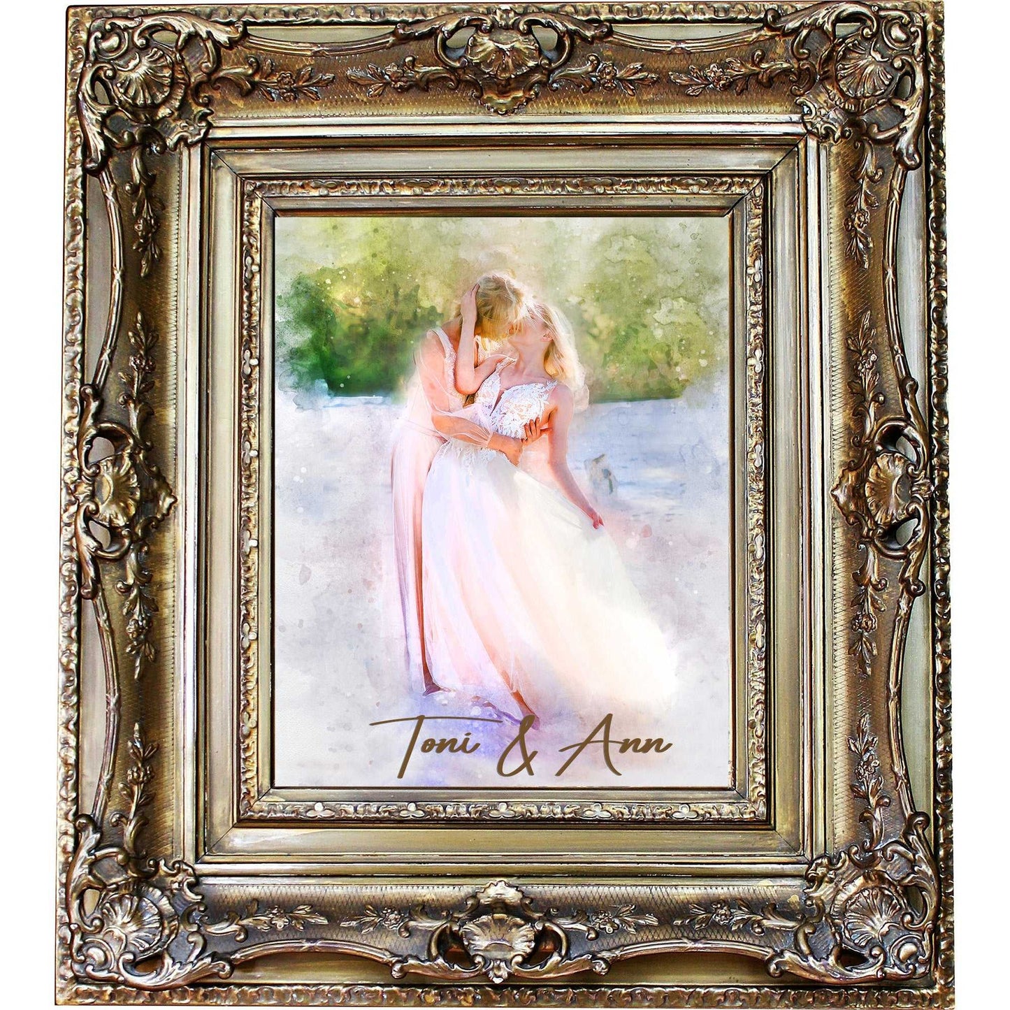 ๐ Rainbow Wedding Portrait | Love is Love | Gifts for LGBTQ Community โฅ๏ธ - FromPicToArt