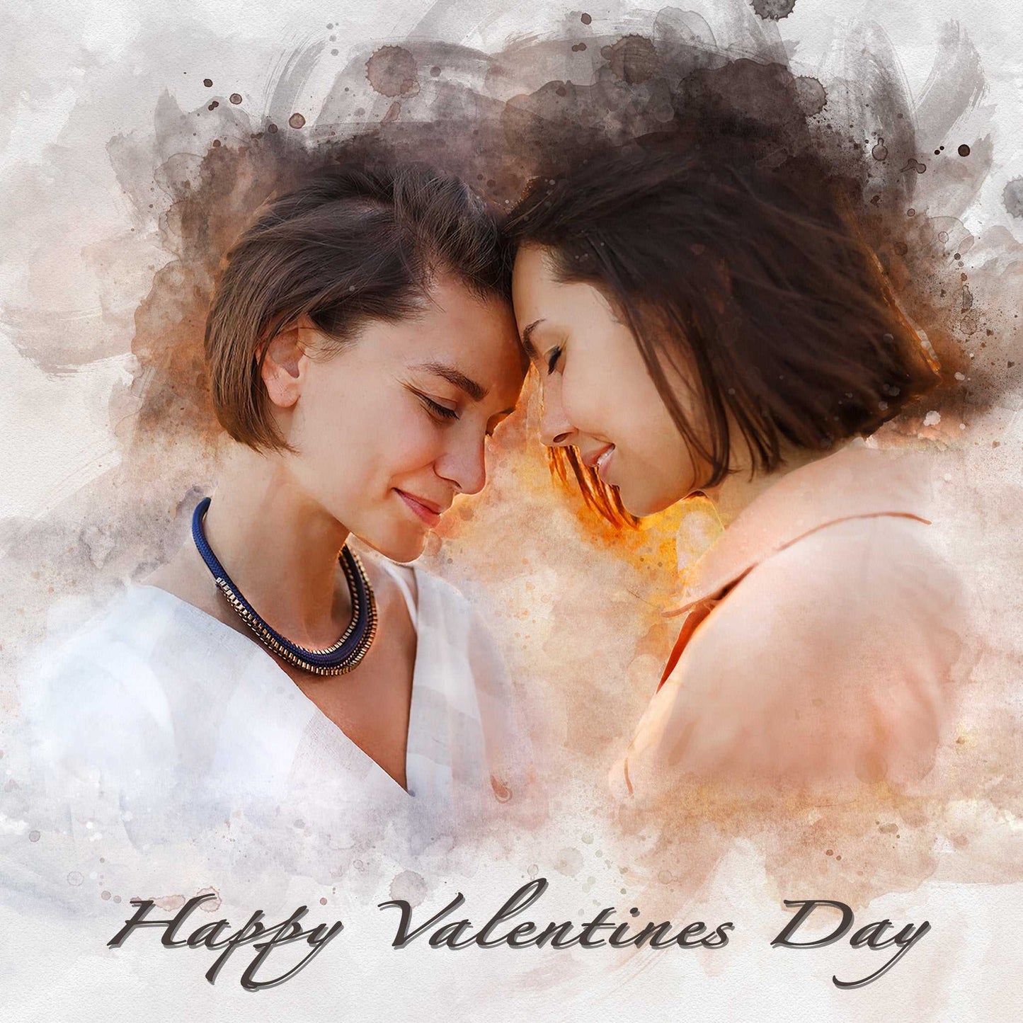 ๐ Rainbow Wedding Portrait | Love is Love | Gifts for LGBTQ Community โฅ๏ธ - FromPicToArt