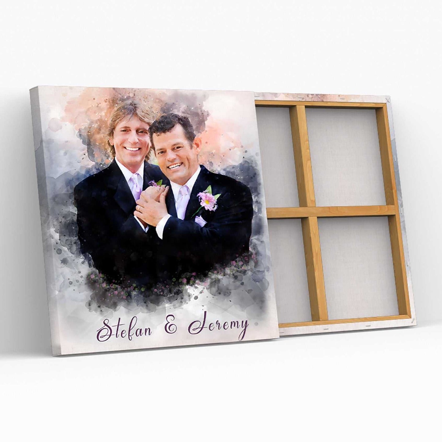 ๐ Rainbow Wedding Portrait | Love is Love | Gifts for LGBTQ Community โฅ๏ธ - FromPicToArt