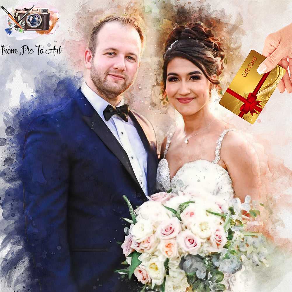 young wedding couple get a Anniversary Gift Card