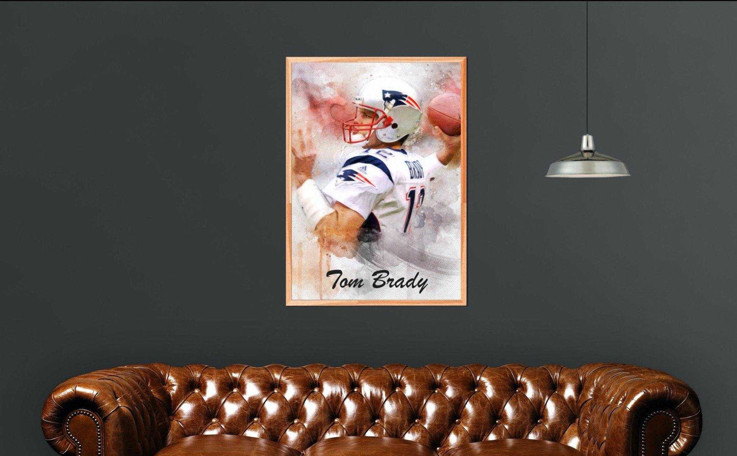 Tom Brady Poster/Canvas, Football Painting, Man Cave Decor, Man Cave Gift, Tampa Bay Buccaneers, Tom Brady the GOAT - FromPicToArt