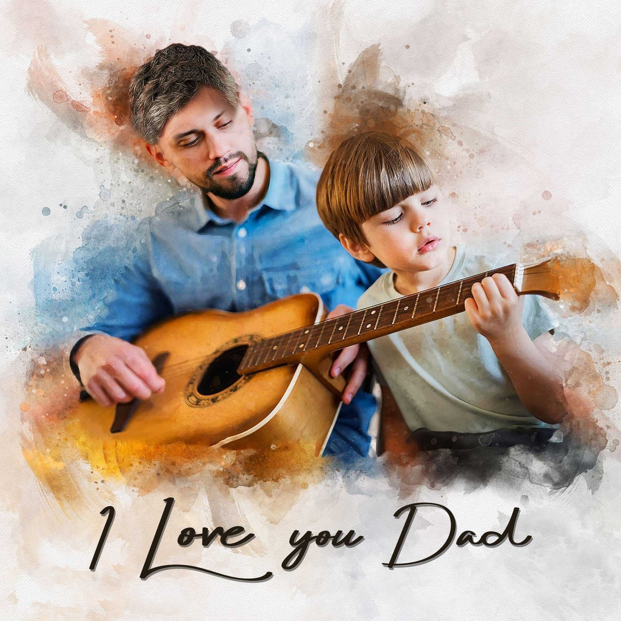 Unique Gift for Dad | Custom Painted Portraits on Canvas | From Photo to Painting - FromPicToArt