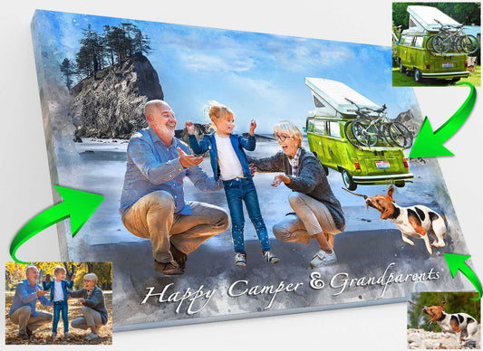 Camping gift Ideas ⛺ Spectacular Custom Scenic Camping Portraits | Camping Gift Ideas - FromPicToArt