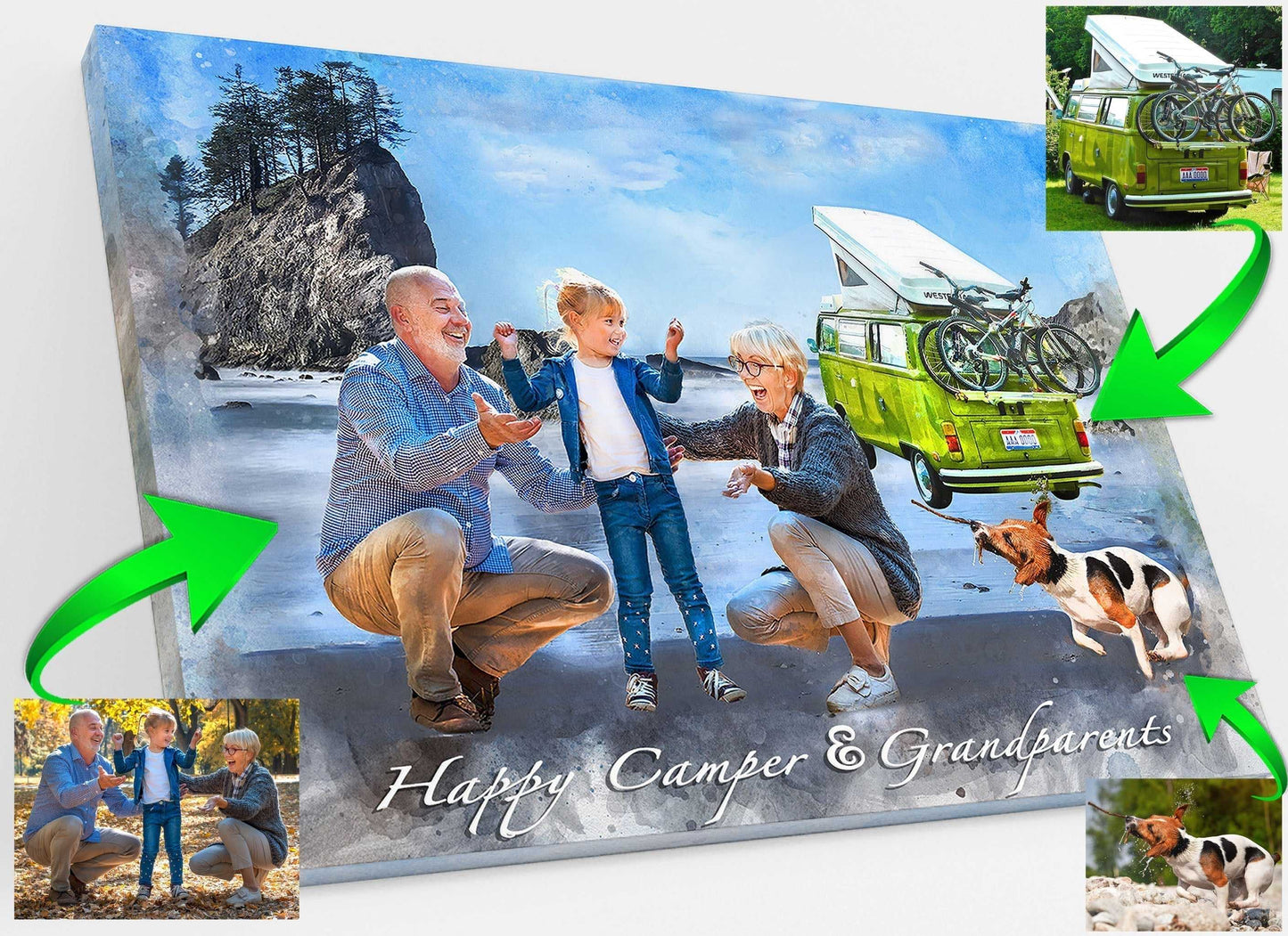 We paint You and Your RV in Front of the Most Beautiful Landmarks in the US, such as the Joshua Tree National Park - FromPicToArt
