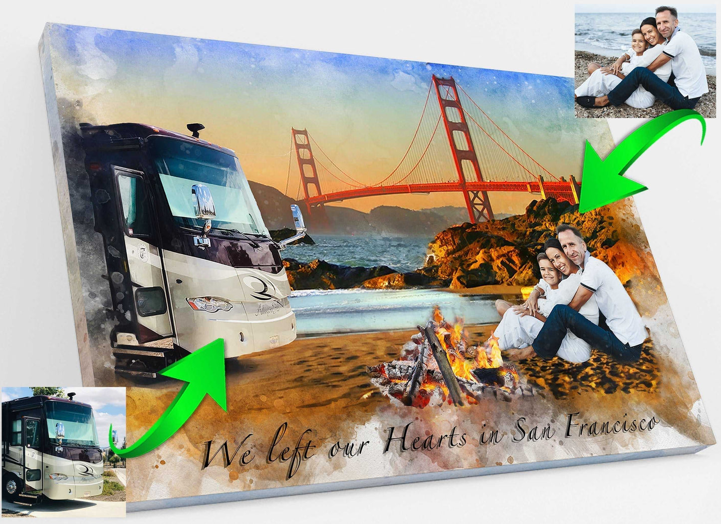 We paint You and Your RV in Front of the Most Beautiful Landmarks in the US, such as the Joshua Tree National Park - FromPicToArt