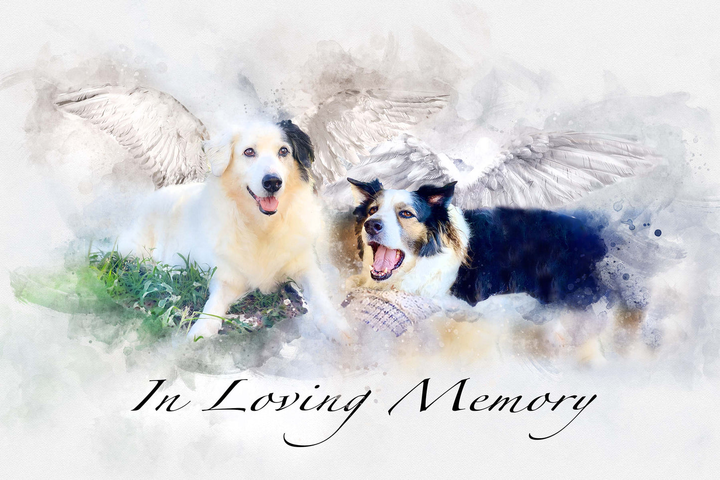 🌈 Custom Angel Paintings 🕊️ Painting of Deceased Loved one with Family 🕯️ Painting with Deceased Loved one - FromPicToArt