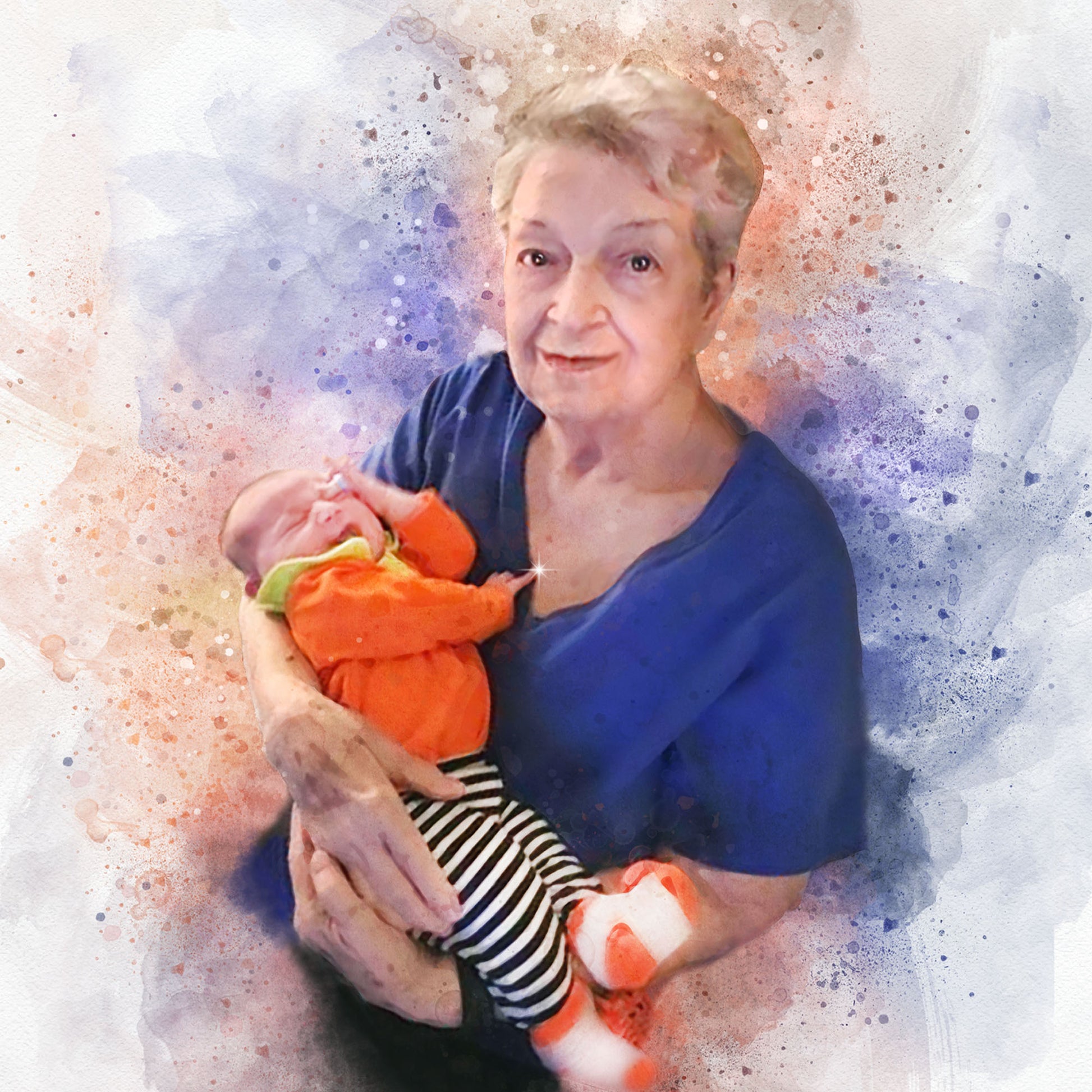 🌈 Custom Angel Paintings 🕊️ Painting of Deceased Loved one with Family 🕯️ Painting with Deceased Loved one - FromPicToArt