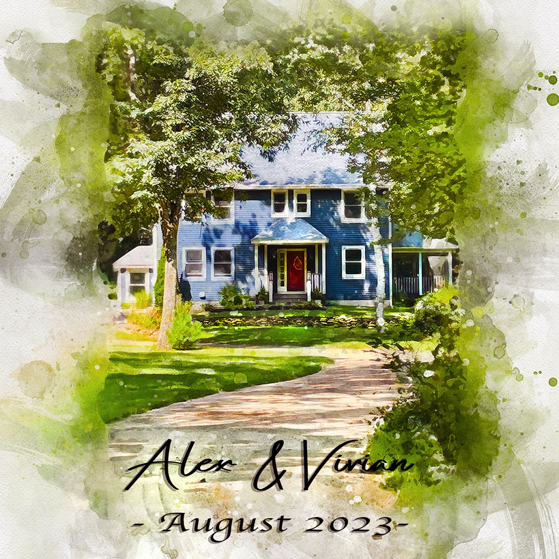 Closing Gift for Buyers | Personalized House Portrait | Gifts from Real Estate Agents | Realtor Closing Gifts - FromPicToArt