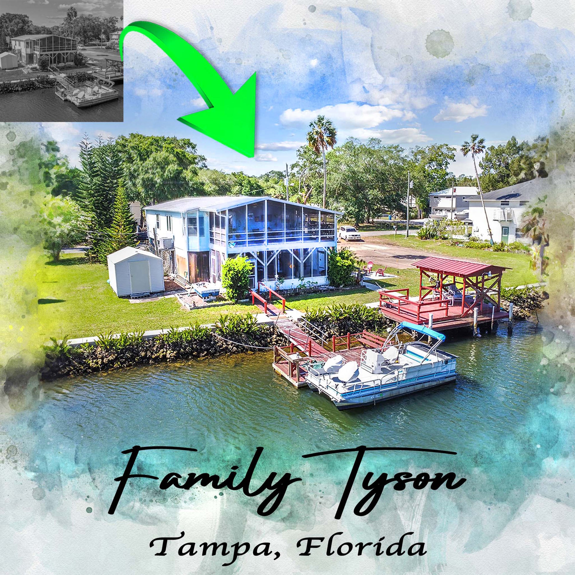 Closing Gift for Buyers | Personalized House Portrait | Gifts from Real Estate Agents | Realtor Closing Gifts - FromPicToArt
