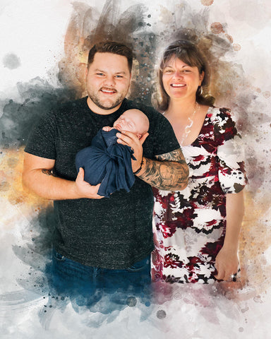 🌈 Pictures of Passed Loved Ones with New Baby 🍼❤️🧸 Memorial Portrait - FromPicToArt
