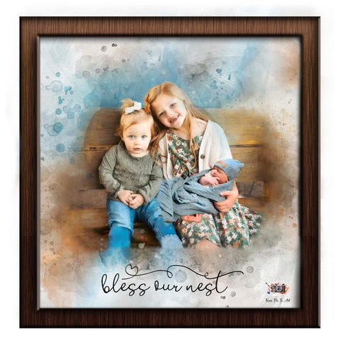 Mothers Day Gift from Son | Custom Portrait Painting from Photo | Gift for Mother's Day -FromPicToArt