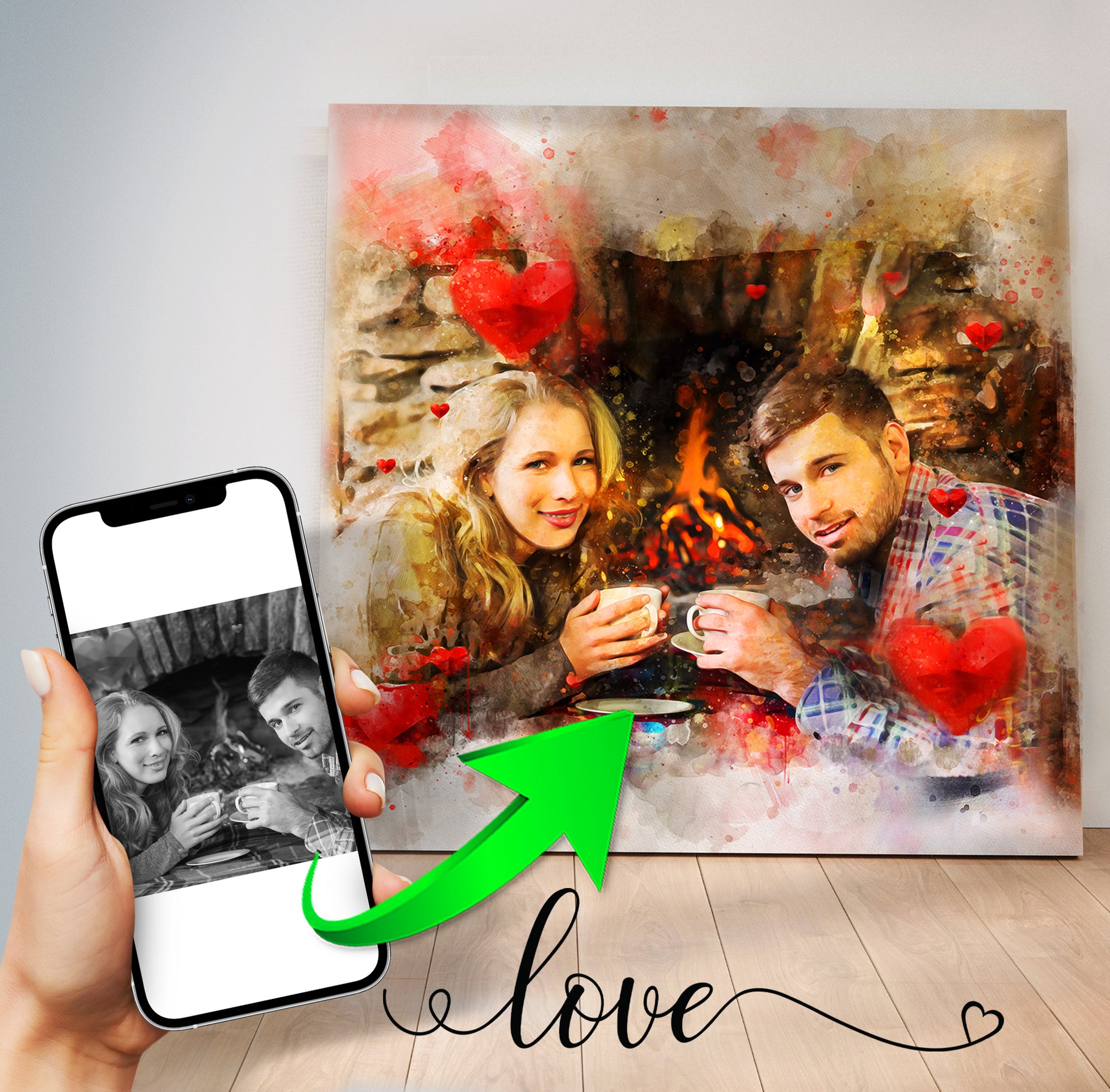 Couple Paintings | Couple Canvas Paintings | Gift for Her and Him