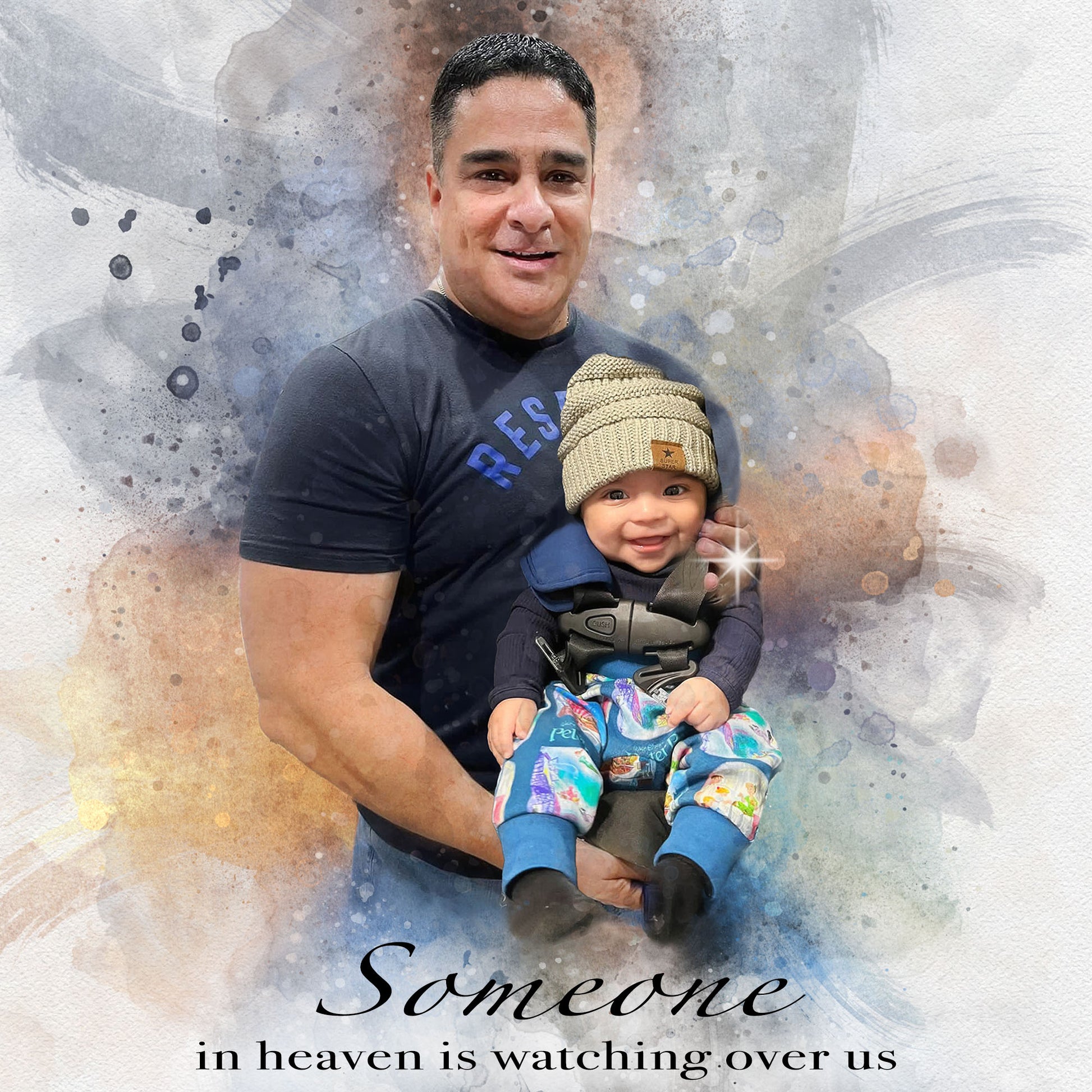 🌈 Custom Angel Paintings 🕊️ Painting of Deceased Loved one with Family 🕯️ Painting with Deceased Loved one - FromPicToArt