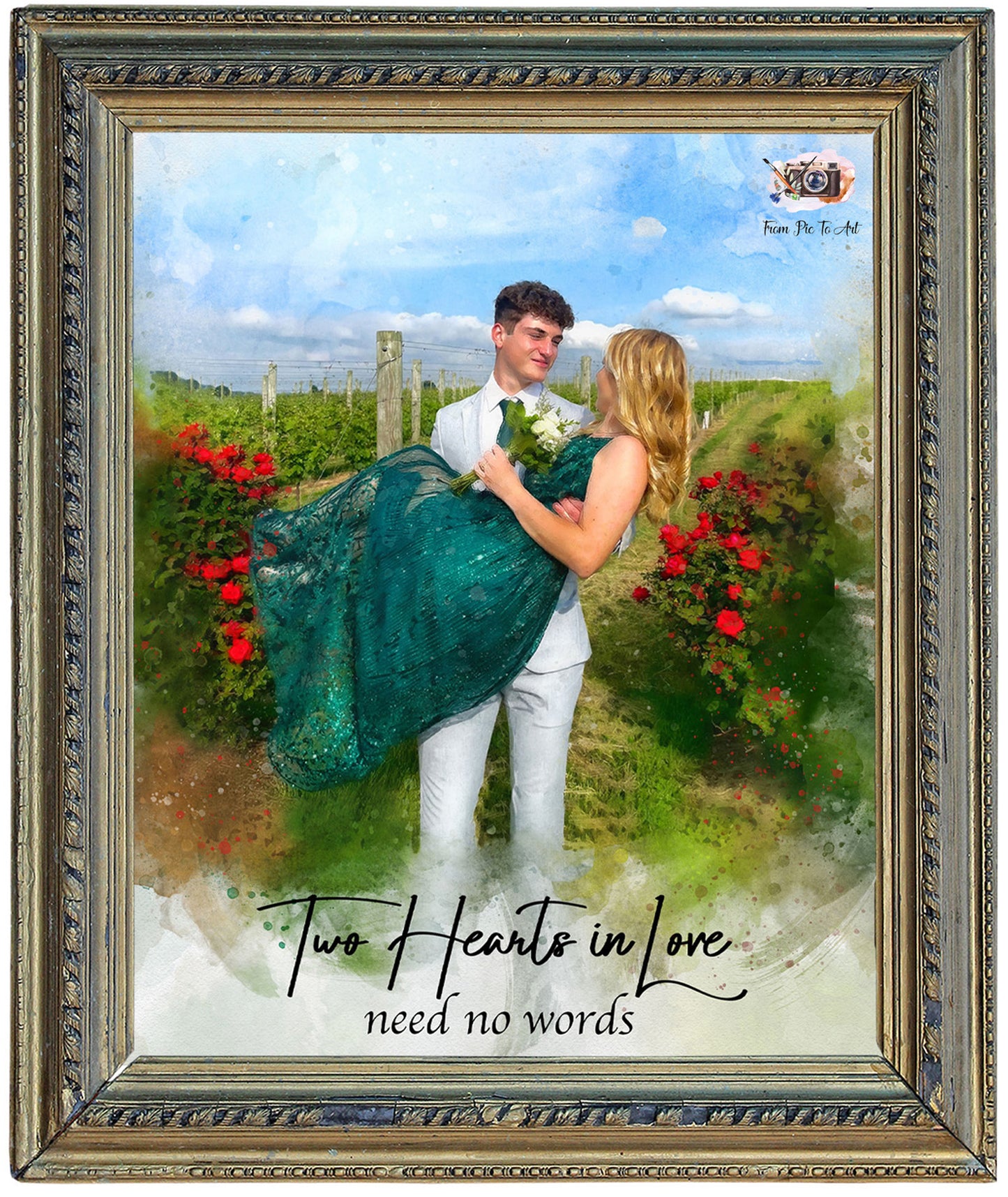 Custom Anniversary Gift | Personalized Wedding Painting on Canvas| Custom Painting - FromPicToArt