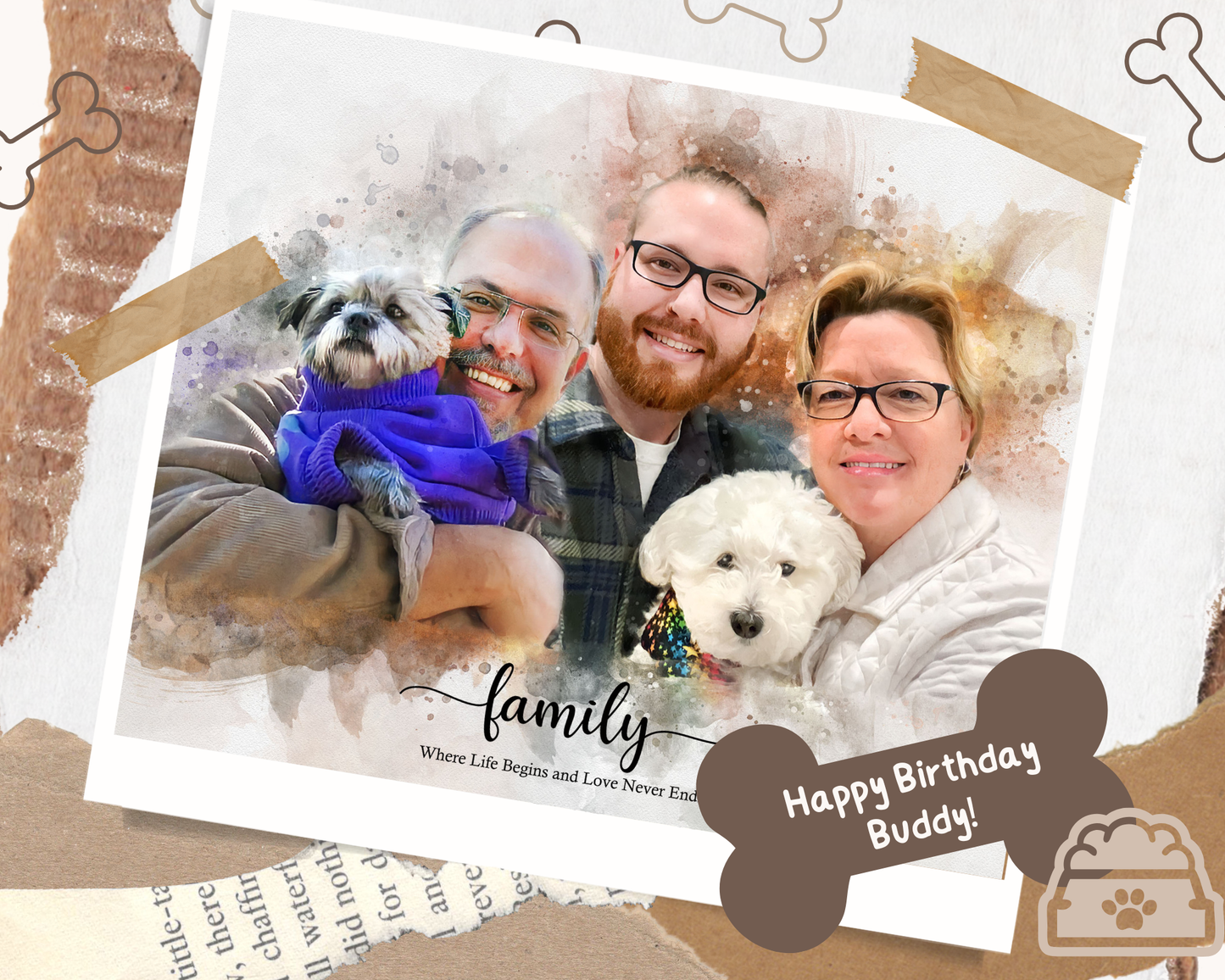Pet Painting, Custom Pet Painting from Photo, Pet Paintings on Canvas