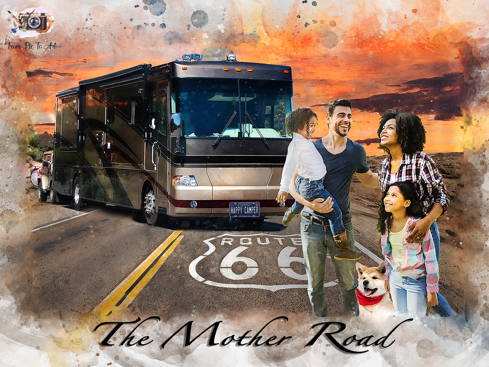 Camper Decor |  Camping gift Ideas |  Gifts for RV Owners | Custom Portraits for Camping Lovers