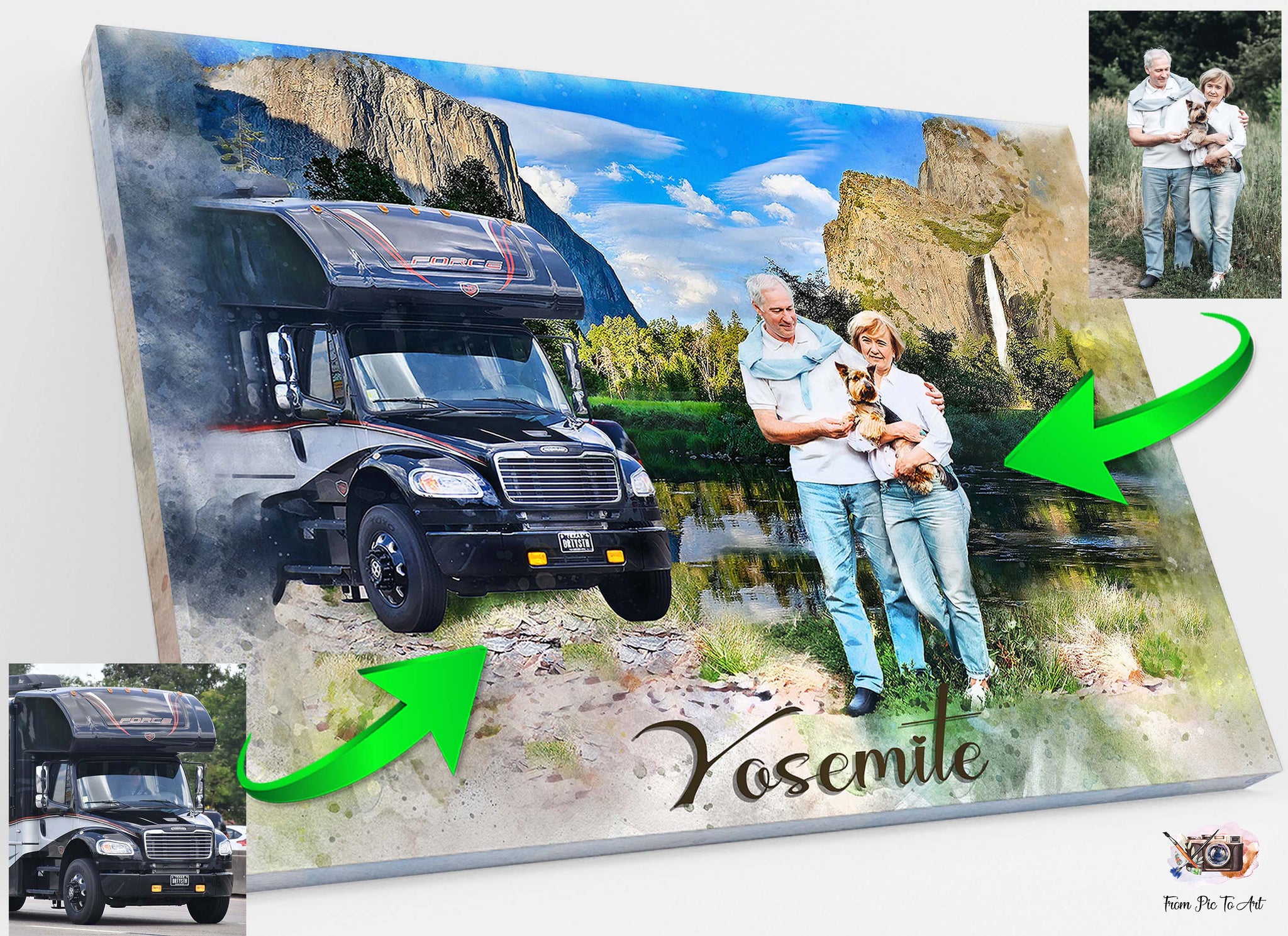 Family_Camping_Portrait_with_Dog_in_front_of_their_new_motorhome_in_Yosemite_National_Park_-_FromPicToArt