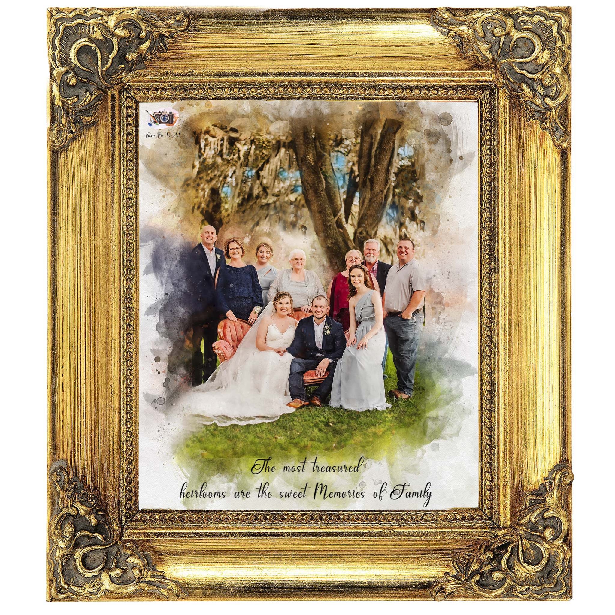 Frame custom made wedding portrait, the perfect anniversary gift - FromPicToArt