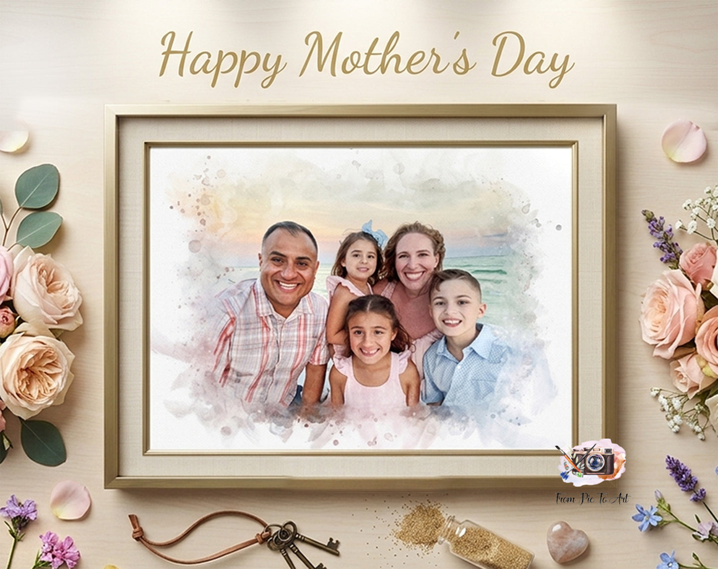 Mothers Day Gift | Unique Portrait Painting from Photo