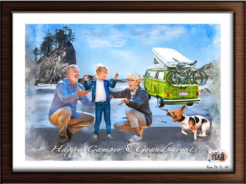Camper Decor |  Camping gift Ideas |  Gifts for RV Owners | Custom Portraits for Camping Lovers