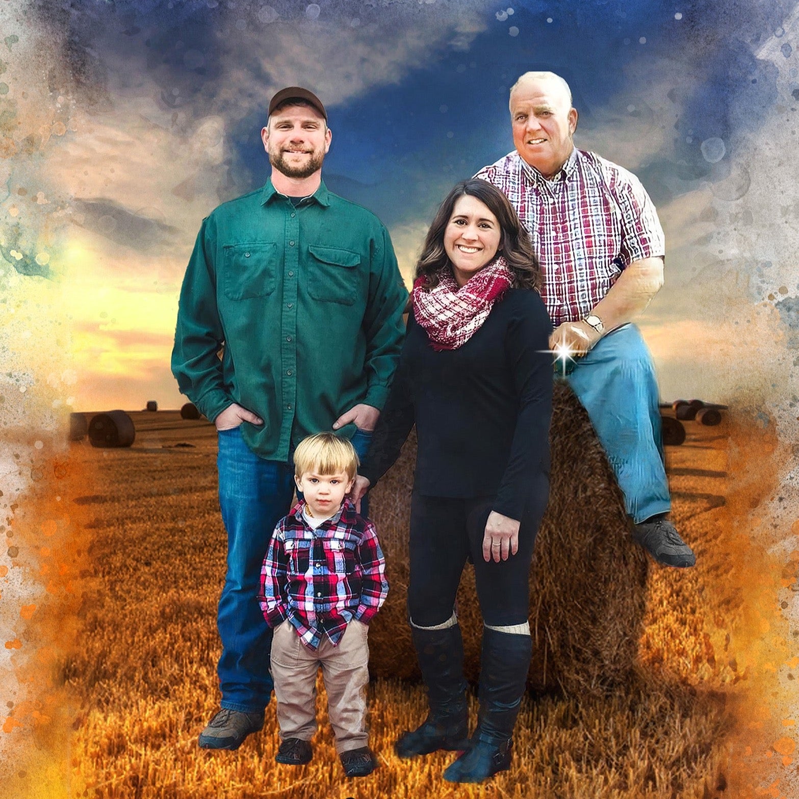 Paintings of Loved Ones | Portrait of Loved Ones painted on Canvas - FromPicToArt