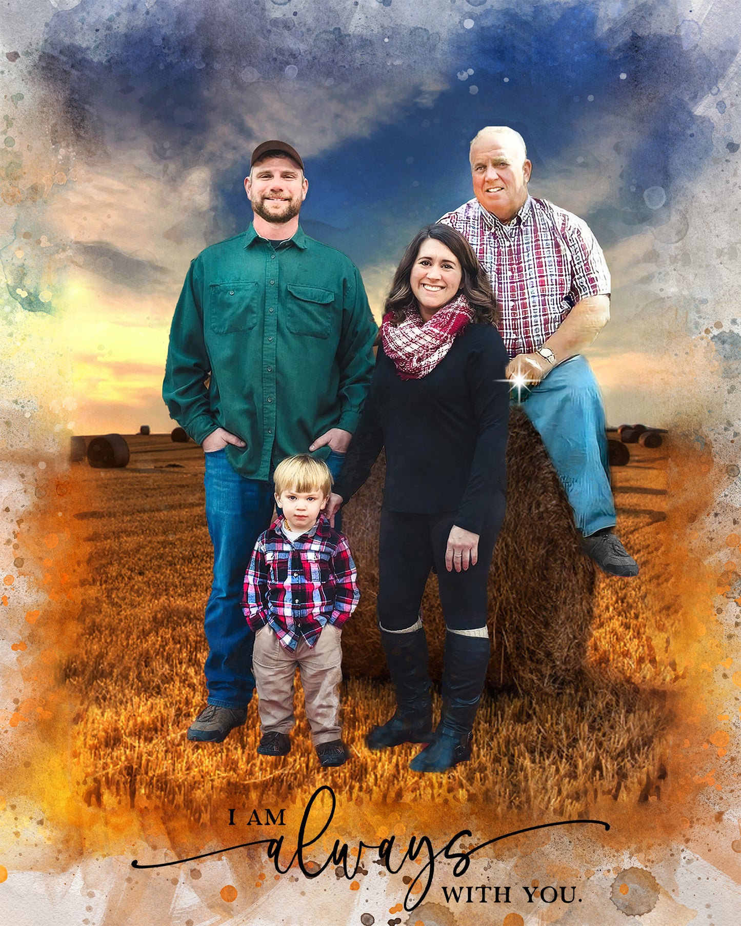 🌈 Incorporating a Lost Loved One in Family Pictures | Custom Painting From Photo | Add People to Photo | Add Someone into a Picture | Add Deceased Loved One | Custom Family Portrait | Merge Photos Into Painting | Combine Photos | Personalized Gifts - FromPicToArt
