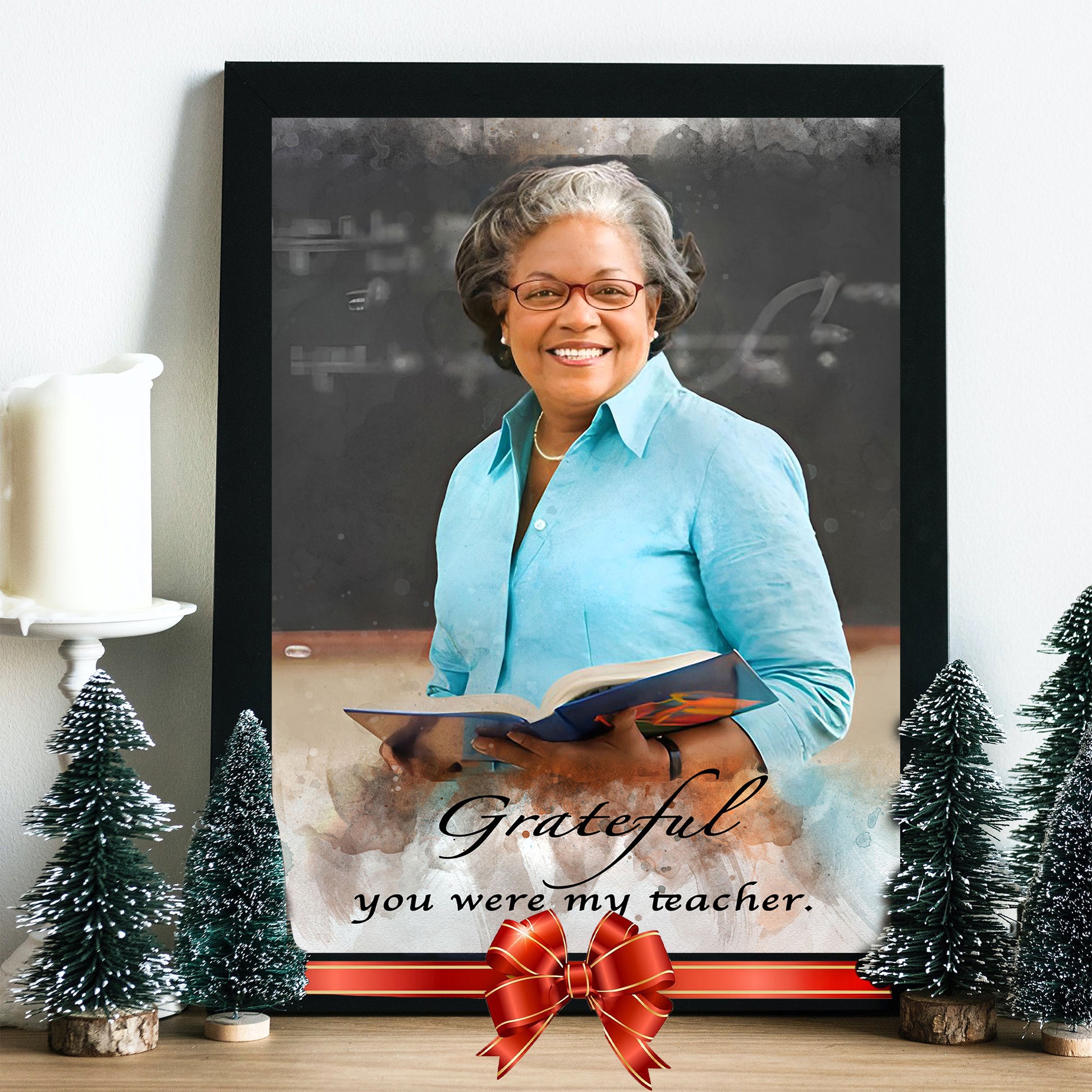 Personalized teacher or employee appreciation portrait gift by FromPicToArt.
