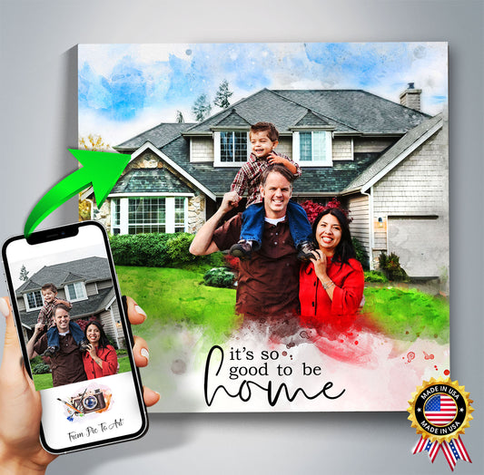 Closing Gifts for Buyers | Custom House Portrait | Personalized Home Portrait | EXPRESS SHIPPING - FromPicToArt