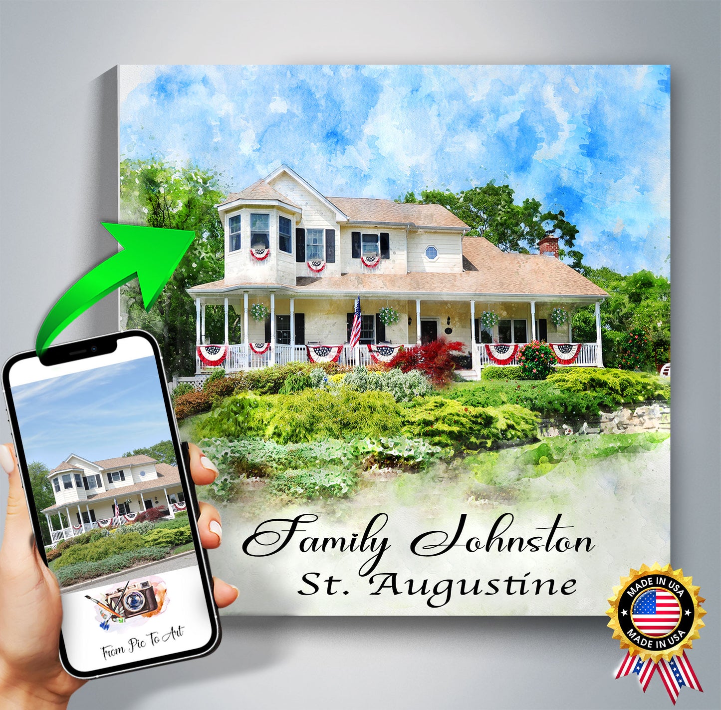 Closing Gift for Buyers | Personalized House Portrait | Gifts from Real Estate Agents | Realtor Closing Gifts - FromPicToArt