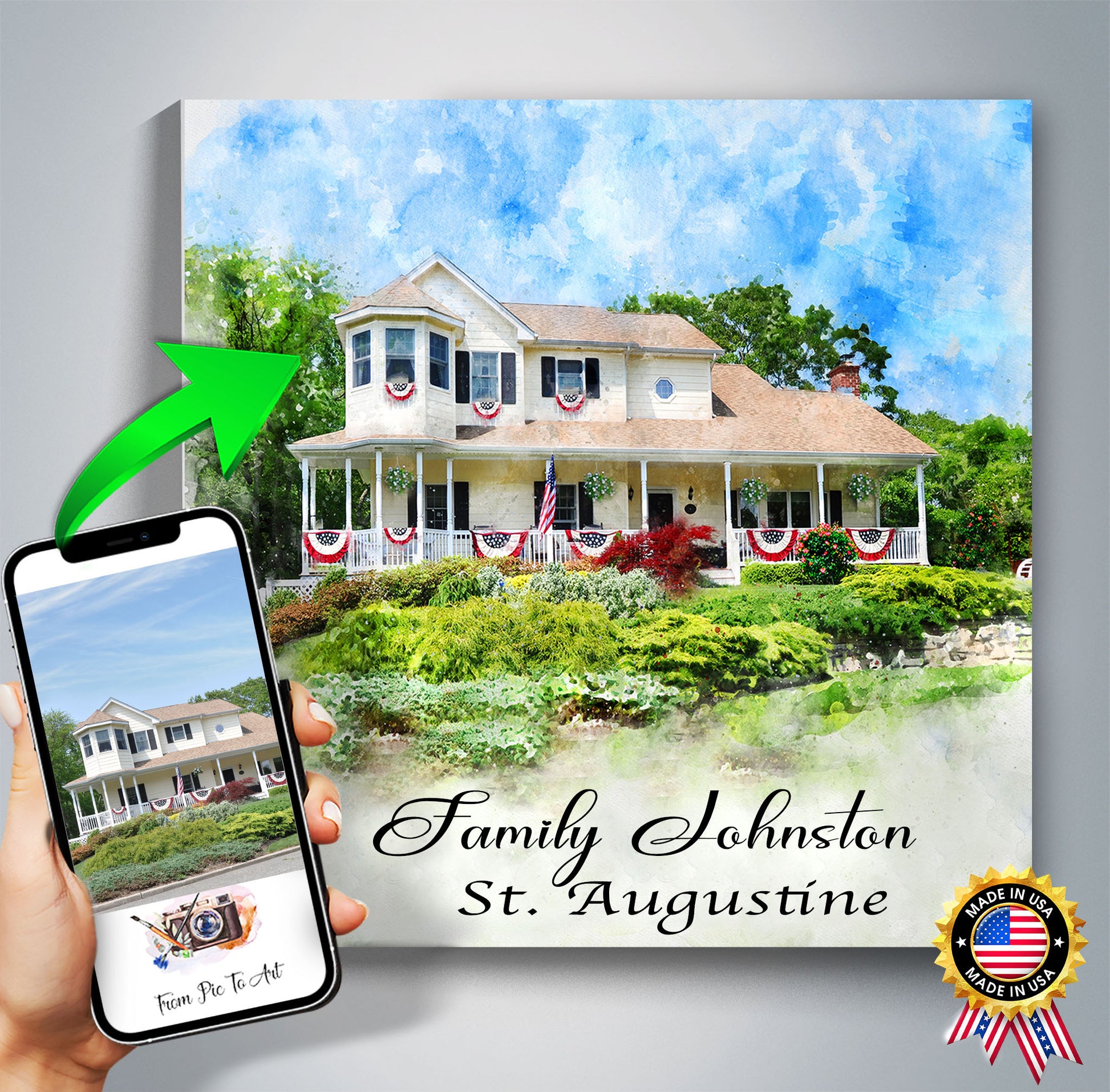 Closing Gift for Buyers | Personalized House Portrait | Gifts from Real Estate Agents | Realtor Closing Gifts - FromPicToArt