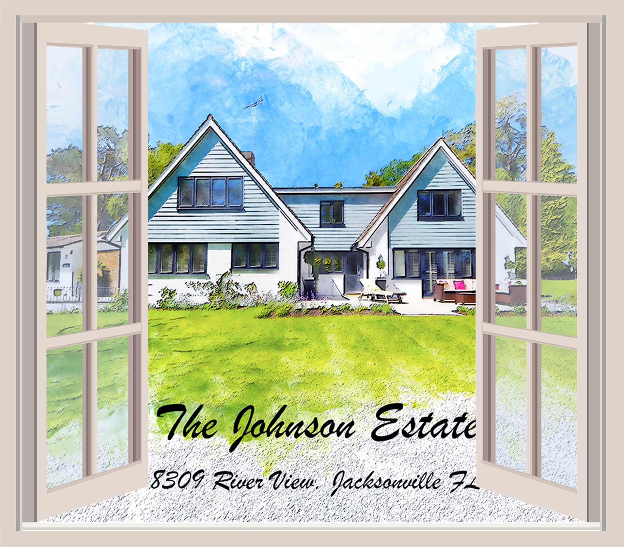 New Home Gifts | Closing Realtor Gift Idea | House Portrait | Custom Housewarming Gift -FromPicToArt