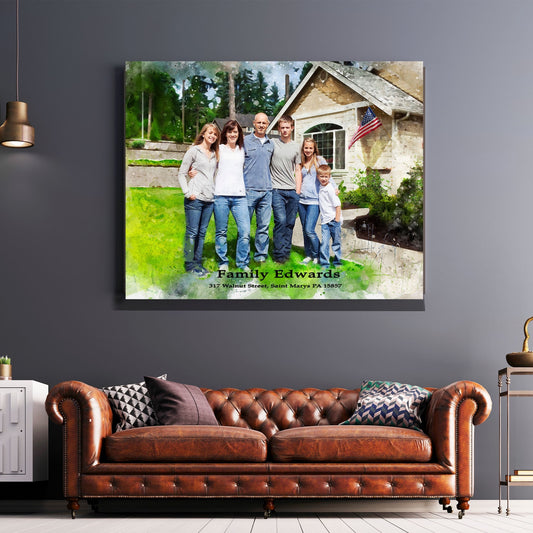 Watercolor House Portrait, unique realtor closing gift idea - FromPicToArt